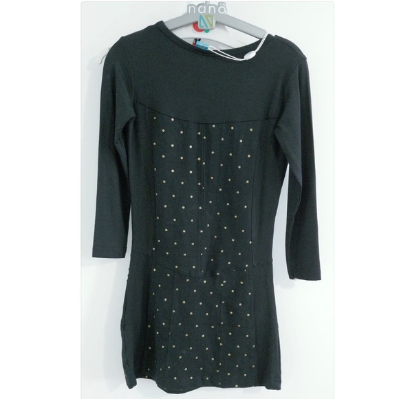 Blü - Elegant Black Polka Dot Dress - Picture 2 of 2